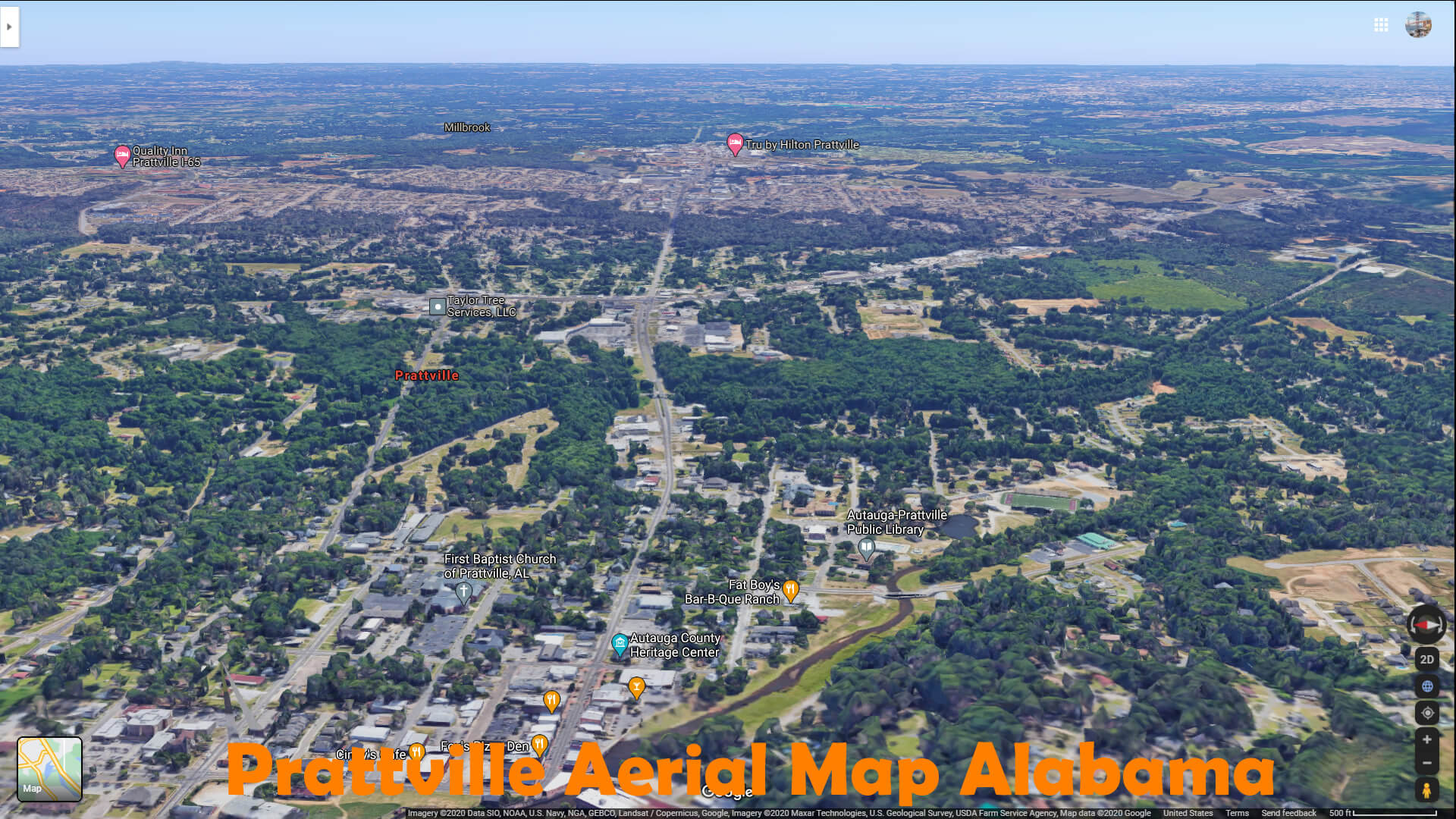 Prattville Aerial Map Alabama